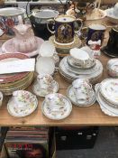 COMMEMORATIVE WARES, TUSCAN FLORAL TEA WARES, OTHER TEA WARES, A JUG AND BOWL AND A CYLINDRICAL