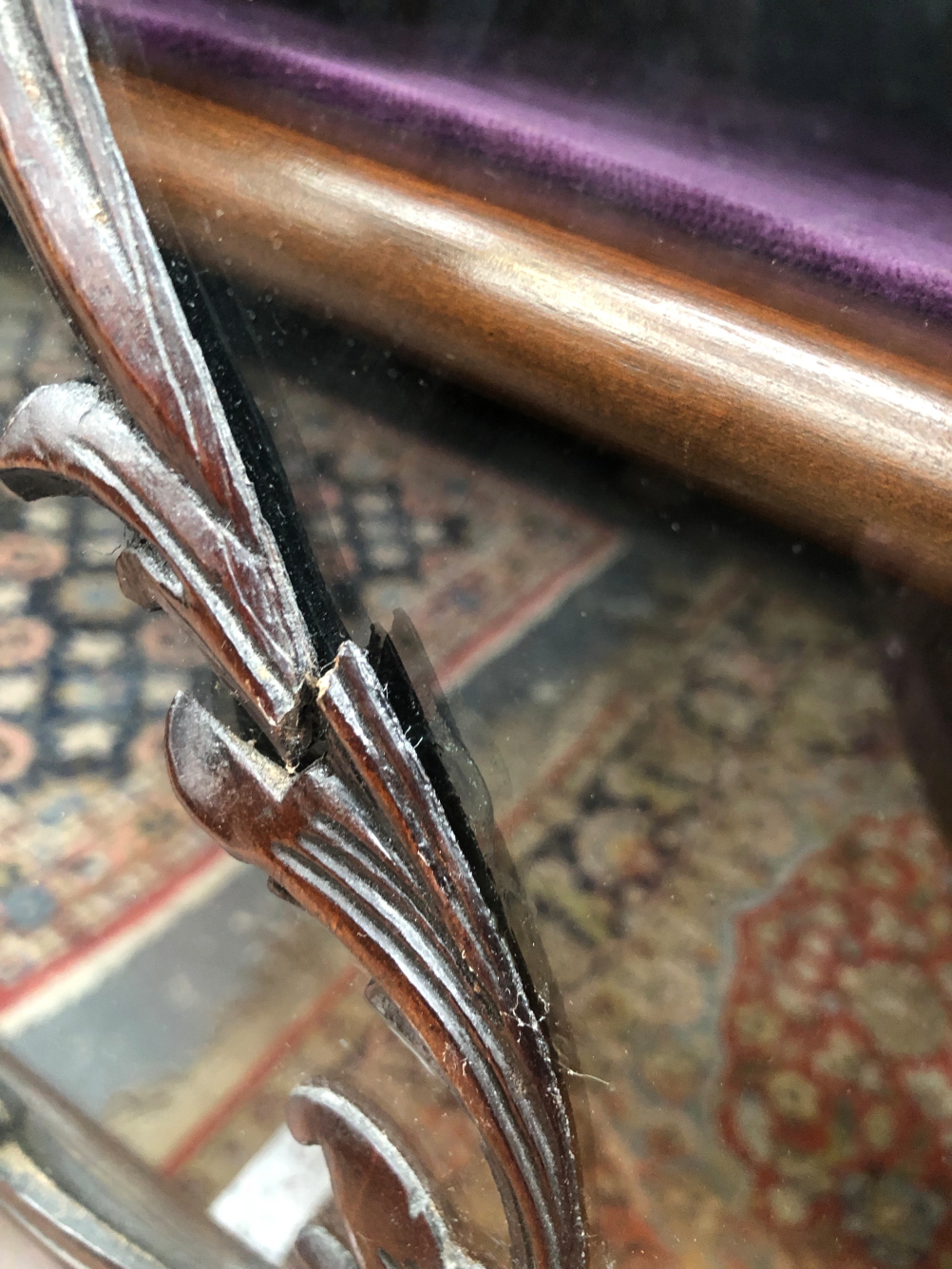 A LATE VICTORIAN MAHOGANY SIDE CABINET, THE CENTRAL GLAZED DOOR RECESSED BELOW CURVED BLIND FRET - Image 2 of 2