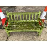 A TEAK GARDEN BENCH. W 128cms