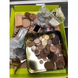 A QUANTITY OF COINS AND LIGHTERS TO INCLUDE A RONSON TABLE LIGHTER ETC