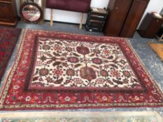 AN ORIENTAL CARPET OF OUSHAK DESIGN. 360 x 280cms