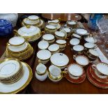 A MINTONS BUCKINGHAM PATTERN GILT EDGED DINNER SERVICE TOGETHER WITH A NEW CHELSEA TEA SET ETC.