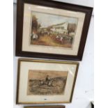 A VINTAGE HUNT PICTURE TOGETHER WITH A LATER EXAMPLE (2)