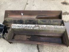 THREE LARGE CAST IRON TROUGHS