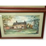 JAGO STONE (20th C. SCHOOL) ARR. FIVE LANDSCAPE WATERCOLOURS OF VARIOUS COUNTRY HOUSES, SIGNED AND