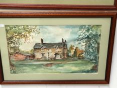 JAGO STONE (20th C. SCHOOL) ARR. FIVE LANDSCAPE WATERCOLOURS OF VARIOUS COUNTRY HOUSES, SIGNED AND