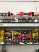 A COLLECTION OF BOXED DIE CAST MOTORBIKES TOGETHER WITH SPORTSCAR CARS WITH OTHERS BY CORGI AND