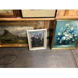 A GROUP OF 19th CENTURY AND LATER OIL PAINTINGS, TO INCLUDE LANDSCAPES, STILL LIFE ETC. SIZES VARY