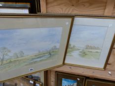 ENGLISH 20th SCHOOL, TWO LANDSCAPE WATERCOLOURS SIGNED f.C FROST 31 x 47 cms (2)