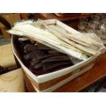 A LARGE QUANTITY OF VINTAGE LADIES LEATHER GLOVES AND TWO PAIRS OF SILK EVENING GLOVES.