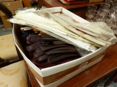 A LARGE QUANTITY OF VINTAGE LADIES LEATHER GLOVES AND TWO PAIRS OF SILK EVENING GLOVES.