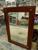 A CONTEMPORARY WALNUT FRAMED BEVEL LARGE MIRROR H 117 x 79 cm's