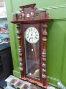 A CONTINENTAL WALNUT CASED WALL CLOCK OF VIENNA TYPE