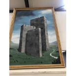 HASTED 20th CENTURY SCHOOL "THE EXCURSION II" SIGNED OIL ON CANVAS 110 x 76cms