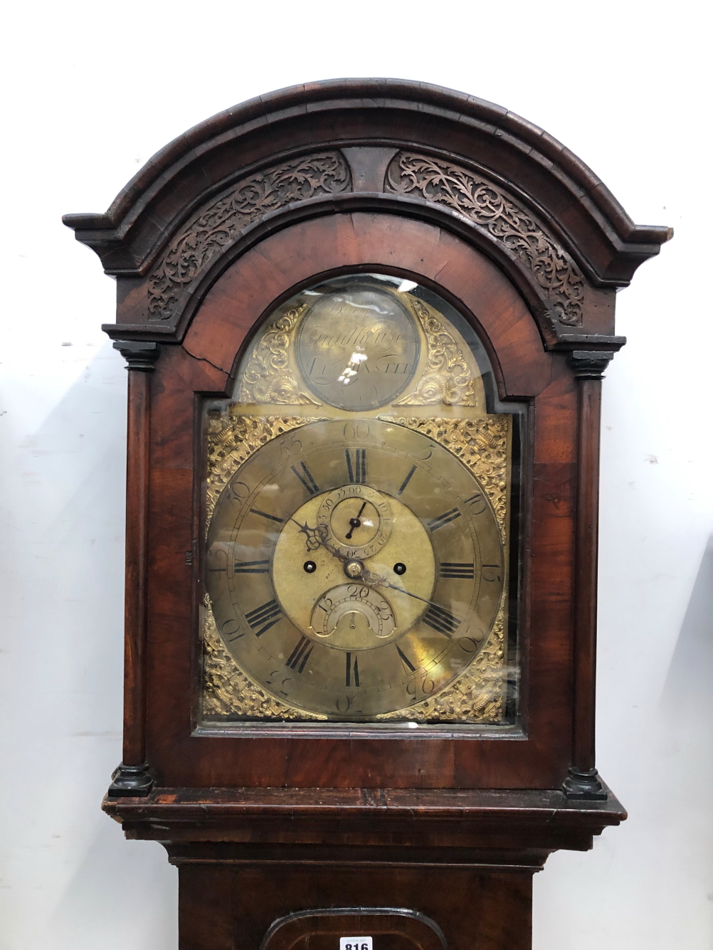 BENJAMIN FIELDROUSE, LEOMINSTER, A MAHOGANY LONG CASED CLOCK, THE BRASS ARCHED DIAL WITH - Image 5 of 24