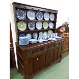 CARVED OAK DRESSER H 171 x W 137 x D 47cms