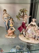 A FIGURAL MEISSEN GROUP AND TWO OTHERS