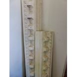 TWO PLASTER SECTIONS OF CLASSICAL FRIEZE LARGEST SECTION W 200 cm's