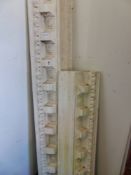 TWO PLASTER SECTIONS OF CLASSICAL FRIEZE LARGEST SECTION W 200 cm's