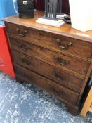 A SMALL GEORGIAN FOUR DRAWER CHEST H 79 W 80 D 47cms