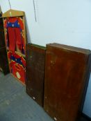 A VINTAGE PUNCH AND JUDY STAGE TOGETHER WITH TWO BAGATELLE BOARDS (FOR RESTORATION)