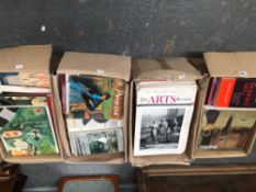 EIGHT BOXES OF ART RELATED BOOKS AD ARTS REVIEW MAGAZINES