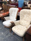 TWO ERCOL UPHOLSTERED ARMCHAIRS (2)