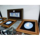 FOUR WEDGWOOD FRAMED PLAQUES.