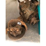 A VINTAGE GEAR BOX AND DIFFERENTIAL.