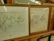 THREE DECORATIVE PICTURES OF OLD MASTER DRAWINGS