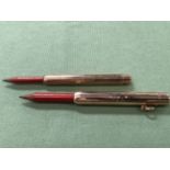 TWO 9ct GOLD VINTAGE SAMPSON MORDAN & CO PROPELLING PENCILS