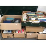 SEVEN BOXES OF BOOKS, MOSTLY HARDBACK NOVELS