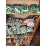 LOT OF ASSORTED BROCADE DRAPERY CURTAIN TIES AND OTHER ACCESSORIES.