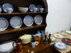 A SADLER TEAPOT, A MODERN DOULTON PART TEA SET AND OTHER CHINAWARES.