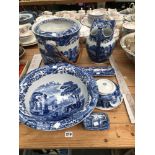 A COLLECTION OF COPELAND SPODE'S ITALIAN BLUE AND WHITE WARE.