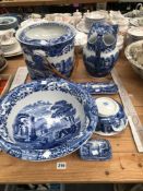 A COLLECTION OF COPELAND SPODE'S ITALIAN BLUE AND WHITE WARE.