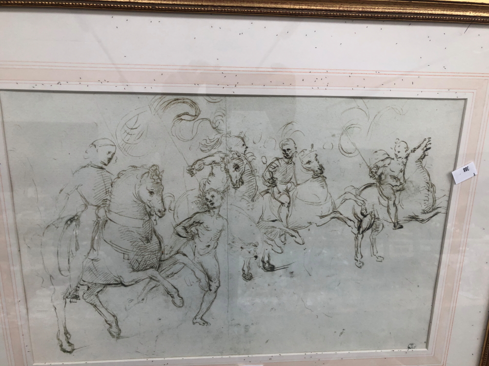 THREE DECORATIVE PICTURES OF OLD MASTER DRAWINGS - Image 2 of 4