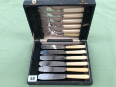 A CASED SET OF SIX EPNS FISH CUTLERY