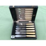 A CASED SET OF SIX EPNS FISH CUTLERY