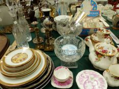 ROYAL ALBERT OLD COUNTRY ROSE TEA WARES, A 19th C WEDGWOOD PLATE BABYSHAM GLASSES, GLASS BOWLS,