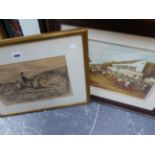 A VINTAGE HUNT PICTURE TOGETHER WITH A LATER EXAMPLE (2)