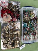 A LARGE QUANTITY OF PREDOMINANTLY MODERN COSTUME JEWELLERY.
