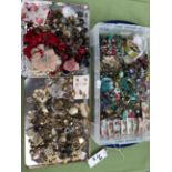 A LARGE QUANTITY OF PREDOMINANTLY MODERN COSTUME JEWELLERY.