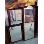 A LATE VICTORIAN PIER BEVELED MIRROR, TOGETHER TWO LATER MIRRORS