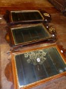 FOUR GEORGIAN STYLE FRET MIRRORS