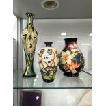 THREE MOORCROFT VASES