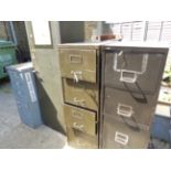 THREE FILING CABINETS AND A STEEL LOCKER