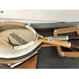 THREE VINTAGE SLAZENGER TENNIS RACKETS