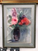 NINE 20th C. STILL LIFE WATERCOLOURS AND OIL PAINTINGS BY DIFFERENT HANDS. SIZES VARY (9)