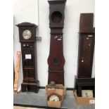 RICARDO PIQUER, PALMA, MALLORCA, A 19th C. 8-DAY ALARM CLOCK IN PAINTED LONG CASE. H 225cms.
